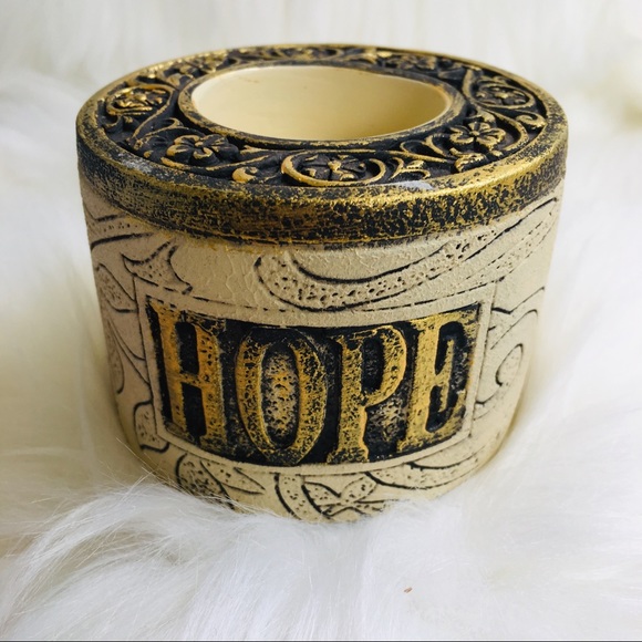 Other - HOPE candle 🕯 votive holder gold beige